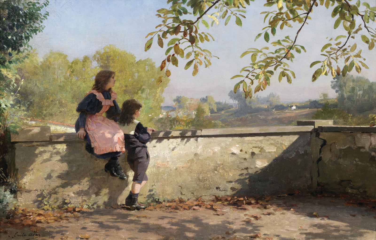 On the terrace by Louis-Emile Adan.